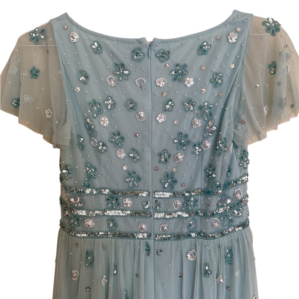 Adrianna Papell Light Blue Floral Embellished Dress - Picture 4 of 7